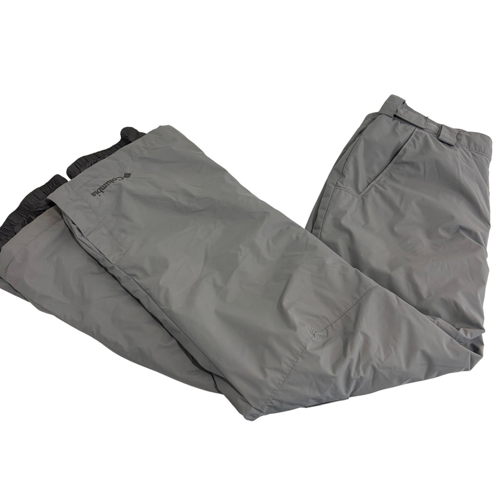 Columbia Insulated Snow Ski Pants Mens S Gray Cargo Pocket Snowboarding Nylon